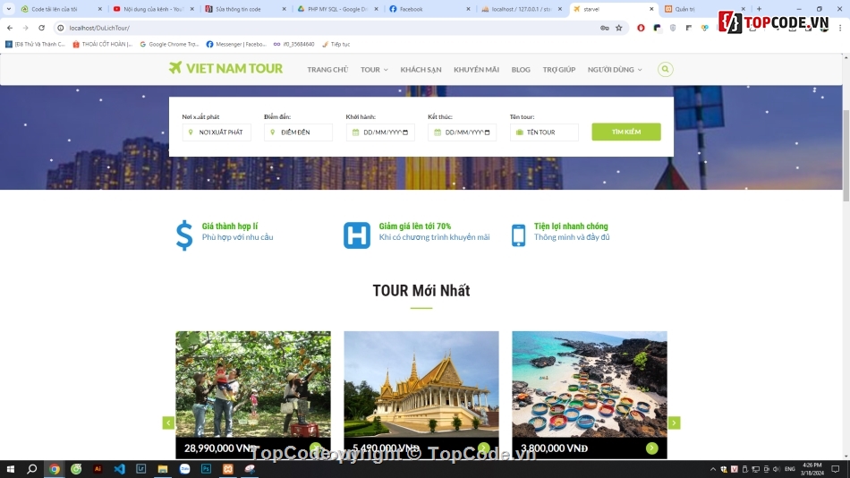 Code Web du lịch,Website du lịch,Website tour du lịch,Code Website du lịch,code khách sạn,code tour du lịch